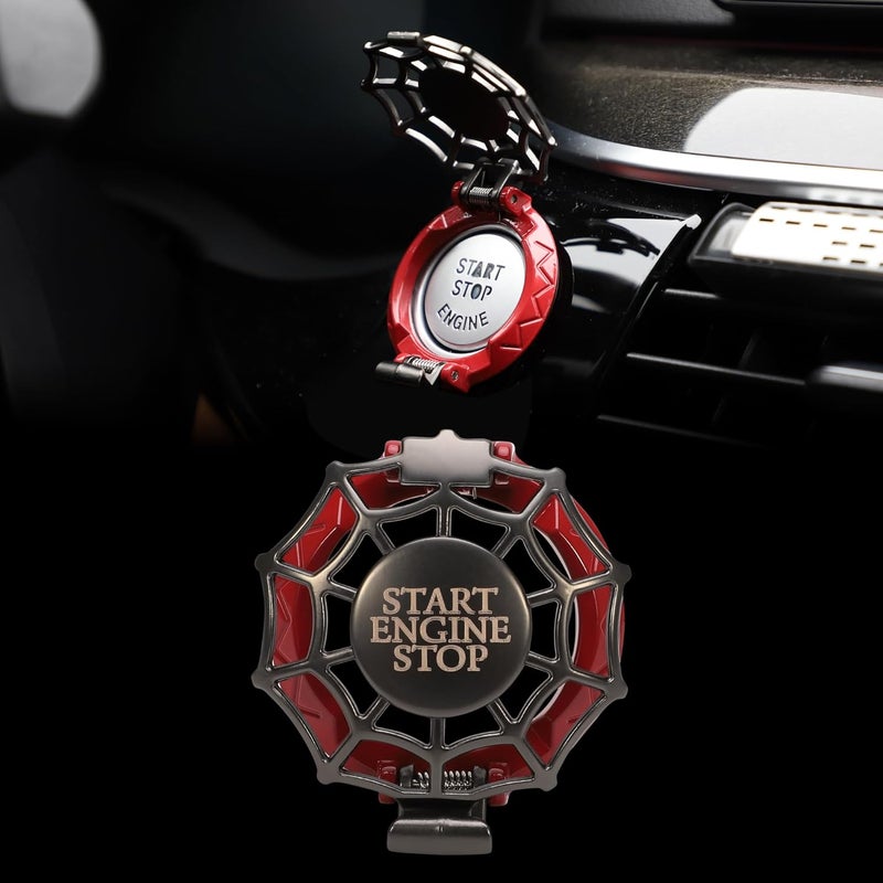 TOMALL Car Push Start Button Cover Universal for Car Motorcycle Press Engine Start Stop Button Trim Anti-Scratch Engine Ignition Ring Protective Cover Universal for Car Accessories (Red) - Image 1